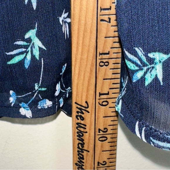 Banana Republic Factory Women's Size 14 Blue Floral Mini Skirt Lined Zipper Y2K - Picture 9 of 13